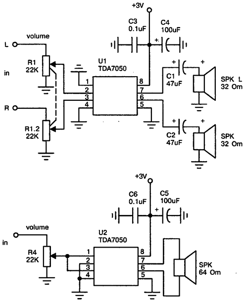 Схемы усилителей на TDA7050